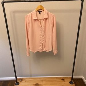 Blush Dress Shirt- button down, v neck